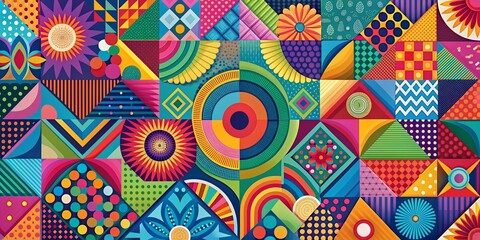 art featuring colorful geometric shapes and patterns, , art, colorful, geometric, shapes, patterns, abstract, background