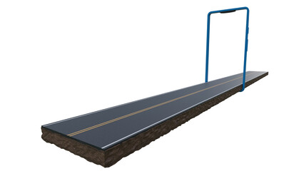 3D road and sky 3d floating road and land image manipulation design sunny sky highway concept speed tour and transport