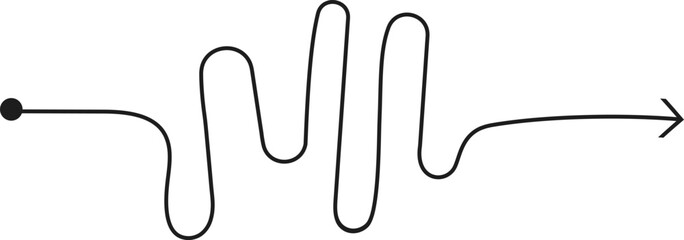 Chaotic Line Arrow Doodle