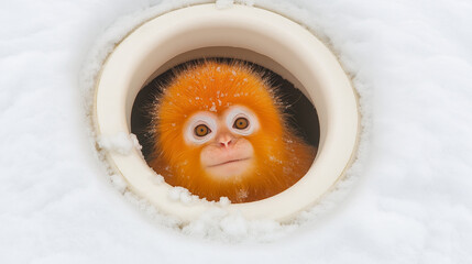 close up of a golden monkey