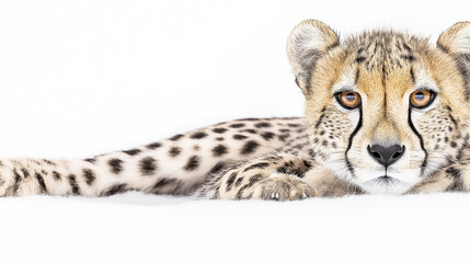 Obraz premium close up portrait of a leopard in the snow