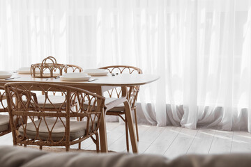 Table setting in modern dining room