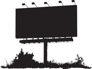 Grand billboard vector silhouette, silhouette of billboard for advertising