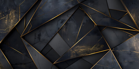 geometric black gold background. luxurious textured background of lines and slabs
