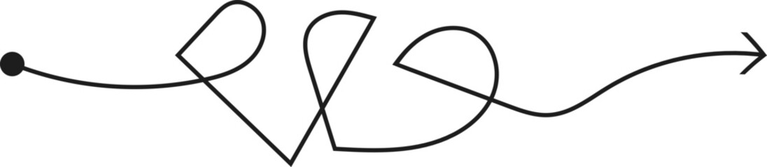 Chaotic Line Arrow Doodle