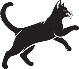 Running cat silhouette vector illustration.eps