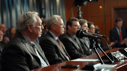A press conference announcing a merger