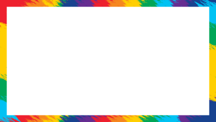 Rainbow frame border colorful overlapping brushes