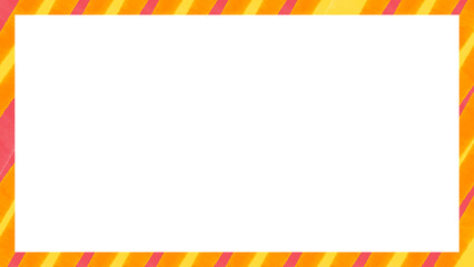 Striped yellow orange watercolor frame border rectangular