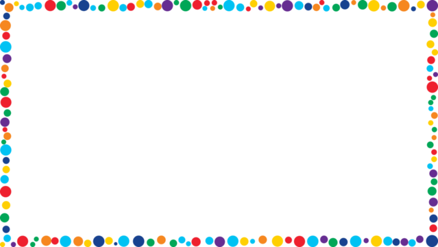 Colorful rainbow balls frame border circles