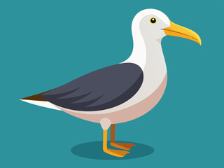 Caract&egrave;re de mouette albatros. Mouette albatros oiseau. Illustration de go&eacute;lands marins. image vectorielle stock&eacute;e. - Illustration libre de droits
