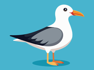 Obraz premium Caractère de mouette albatros. Mouette albatros oiseau. Illustration de goélands marins. image vectorielle stockée. - Illustration libre de droits 