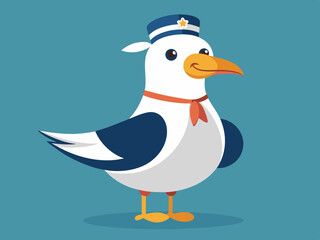 Caractère de mouette albatros. Mouette albatros oiseau. Illustration de goélands marins. image vectorielle stockée. - Illustration libre de droits
