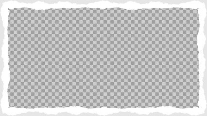 Torn paper frame border rectangular