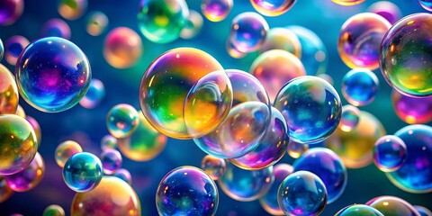 Scene of colorful bubbles floating in the air , bubbles, bubbles background