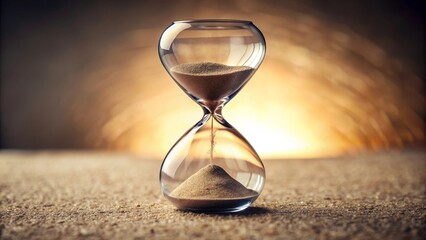 Hourglass with sand flowing through the middle, symbolizing the passage of time, time, sand, glass, clock, measurement, countdown