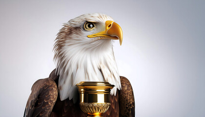 eagle holding trophy majestic bird victory symbol