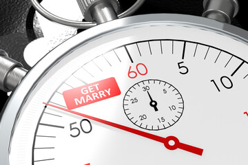 Get marry word on the stopwatch