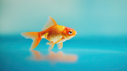 Goldfish isolated on paper background
