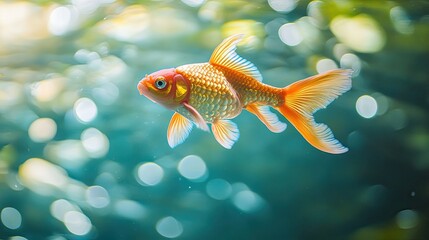 Fototapeta premium Goldfish isolated on summer background