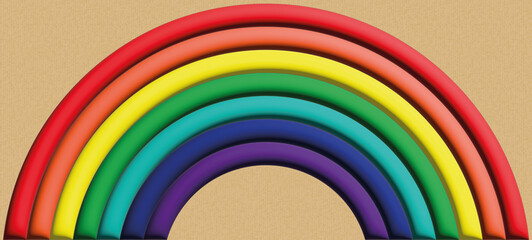 Fototapeta premium Rainbow on recycling paper.