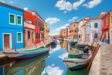 Colorful houses in Burano, Venice, Italy