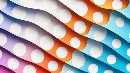 Bright polka dots, holographic glow, futuristic playful design, vibrant digital art