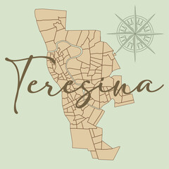 Complete map of the city Teresina, capital of the Brazilian state Piauí, in northeastern Brazil. All neighborhoods are available, based on real and official data.