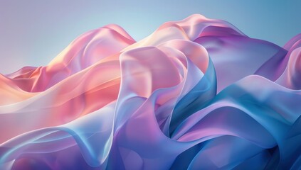Obraz premium Abstract Fabric Waves in Soft Hues