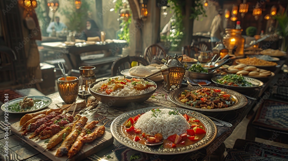 Wall mural A Feast in an Arabic Restaurant