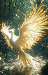 white phoenix bird