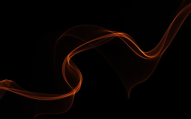 Dark abstract background with a glowing abstract waves