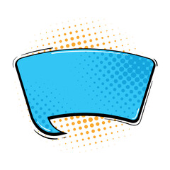 Comic-style speech bubble with halftone dot pattern design