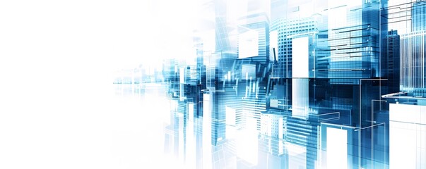 Fototapeta premium Abstract Architectural Composition of Modern Glass Buildings