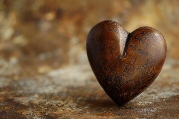 Fototapeta premium Brown Heart Elegance. Romantic concept
