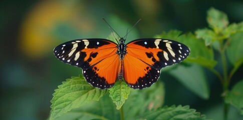 Naklejka premium Delicate Butterfly Elegance. High Definition Butterfly Wallpaper with Plain Background