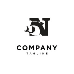 Letter N Dolphin Logo Icon