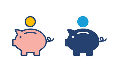 Piggy bank icon vector. piggy money icon