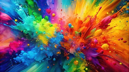 Abstract colorful background with vibrant paint strokes and splashes, abstract, picturesque, background, paint, strokes