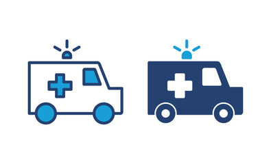 Ambulance icon vector. ambulance truck icon vector. ambulance car