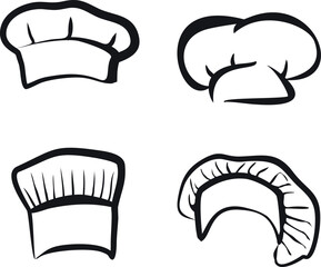 vector set of chef, baker hats