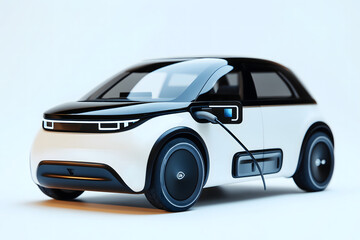  Electric Car on White Background