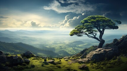 beautiful nature landscape panoramic photo