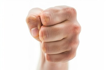 Close-up of clenched fist showing tension and strength