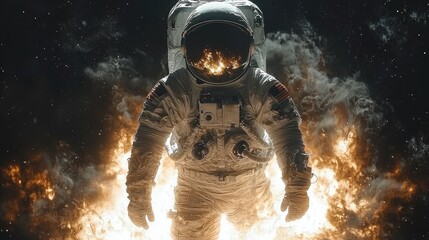 Fototapeta premium Astronauts walking on the lunar surface, space suit, Hyper-realistic photo, shot with Sony A7Rv, cinematic, Photo with copy space. 