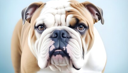 Obraz premium Bulldog Dog Close-Up. Studio Portrait. White Background.