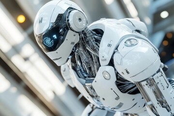 Fototapeta premium White robotic hand in a medical lab setting manipulating pills with high precision and care