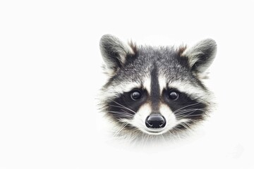 Fototapeta premium Serene depiction of a curious raccoon in minimalist elegance