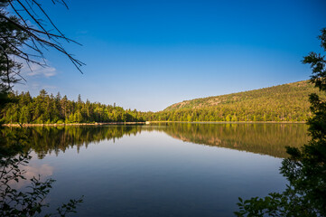 Tranquil Waters of Jordan Pond, Acadia National Park with Copy-Space