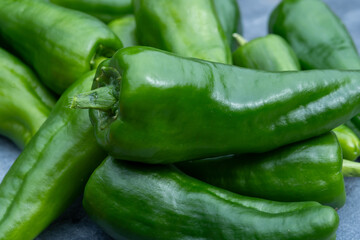 Padron green Spanish pepper or Herbón pepper landrace variety of pepper Capsicum annuum from  municipality of Padron in northwestern Spain